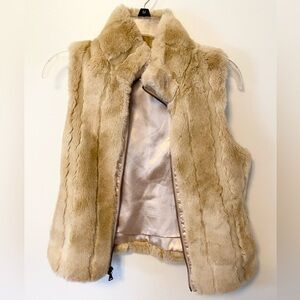 Express Faux Fur Vest in Tan